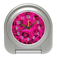 Pink Roses Roses Background Travel Alarm Clocks by Nexatart