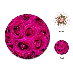 Pink Roses Roses Background Playing Cards (round)  by Nexatart