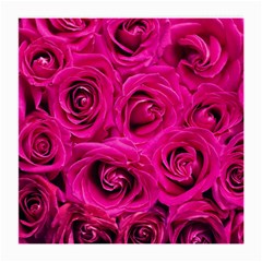 Pink Roses Roses Background Medium Glasses Cloth (2-side) by Nexatart