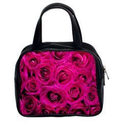 Pink Roses Roses Background Classic Handbags (2 Sides) by Nexatart