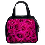 Pink Roses Roses Background Classic Handbags (2 Sides) Front