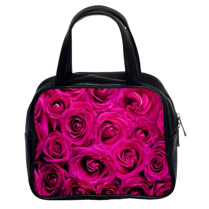 Pink Roses Roses Background Classic Handbags (2 Sides)