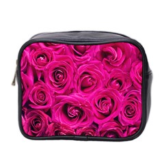 Pink Roses Roses Background Mini Toiletries Bag 2-side by Nexatart