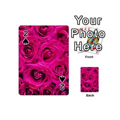 Pink Roses Roses Background Playing Cards 54 (mini)  by Nexatart