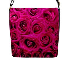 Pink Roses Roses Background Flap Messenger Bag (l)  by Nexatart