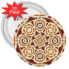 Brown And Tan Abstract 3  Buttons (10 Pack)  by linceazul