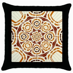 Brown And Tan Abstract Throw Pillow Case (black) by linceazul