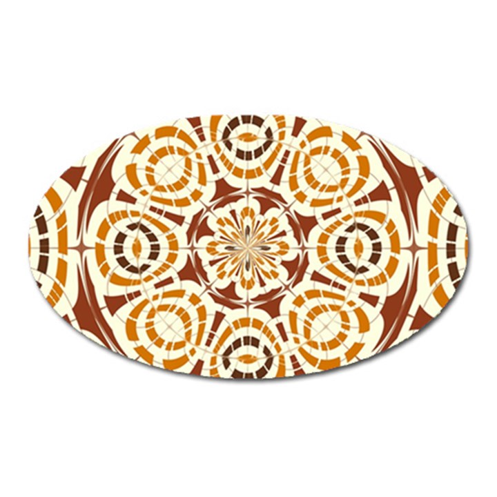 Brown And Tan Abstract Oval Magnet