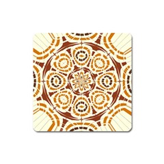 Brown And Tan Abstract Square Magnet by linceazul