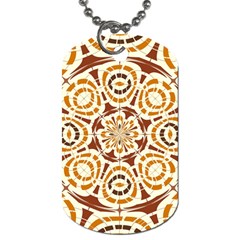 Brown And Tan Abstract Dog Tag (two Sides) by linceazul