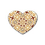 Brown And Tan Abstract Heart Coaster (4 pack)  Front