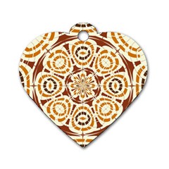 Brown And Tan Abstract Dog Tag Heart (one Side) by linceazul