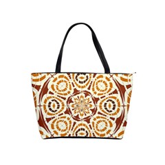 Brown And Tan Abstract Shoulder Handbags by linceazul