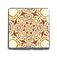 Brown And Tan Abstract Memory Card Reader (square) by linceazul