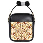 Brown And Tan Abstract Girls Sling Bags Front