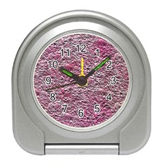 Leaves Pink Background Texture Travel Alarm Clocks by Nexatart