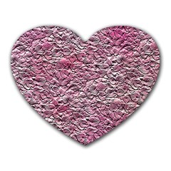 Leaves Pink Background Texture Heart Mousepads by Nexatart