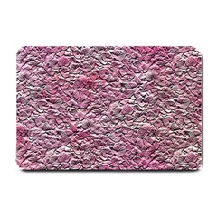 Leaves Pink Background Texture Small Doormat  by Nexatart