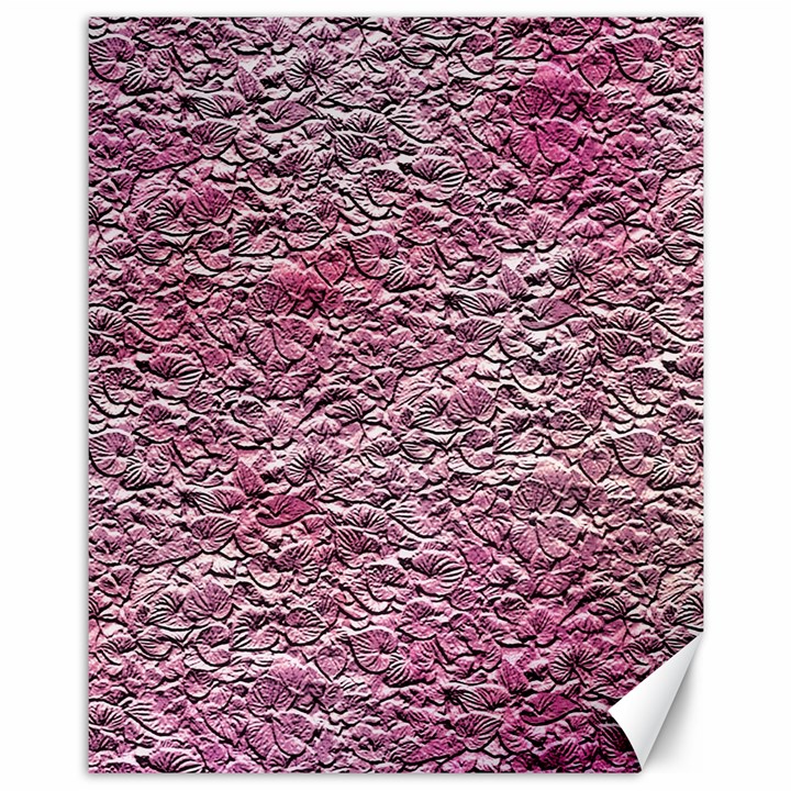 Leaves Pink Background Texture Canvas 11  x 14  