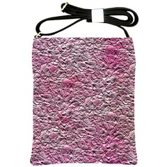 Leaves Pink Background Texture Shoulder Sling Bags by Nexatart