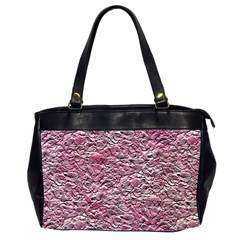 Leaves Pink Background Texture Office Handbags (2 Sides)  by Nexatart