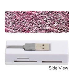 Leaves Pink Background Texture Memory Card Reader (stick)  by Nexatart