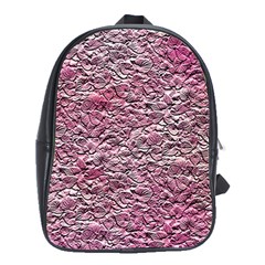 Leaves Pink Background Texture School Bags (xl)  by Nexatart