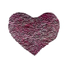 Leaves Pink Background Texture Standard 16  Premium Heart Shape Cushions by Nexatart