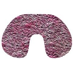 Leaves Pink Background Texture Travel Neck Pillows by Nexatart