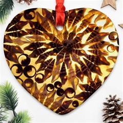 Mussels Lamp Star Pattern Heart Ornament (two Sides) by Nexatart