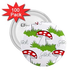 Mushroom Luck Fly Agaric Lucky Guy 2 25  Buttons (100 Pack)  by Nexatart