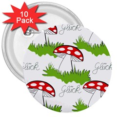 Mushroom Luck Fly Agaric Lucky Guy 3  Buttons (10 Pack)  by Nexatart