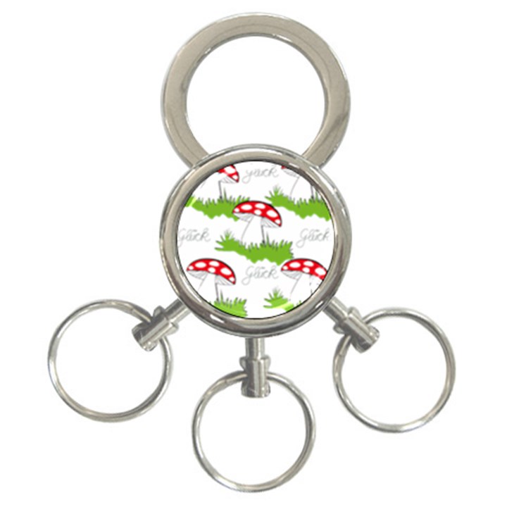 Mushroom Luck Fly Agaric Lucky Guy 3-Ring Key Chains