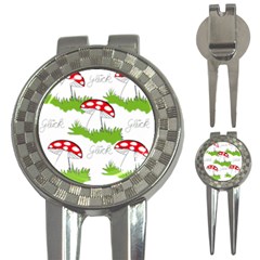 Mushroom Luck Fly Agaric Lucky Guy 3-in-1 Golf Divots by Nexatart