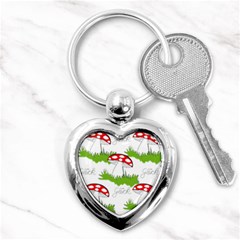 Mushroom Luck Fly Agaric Lucky Guy Key Chains (heart)  by Nexatart