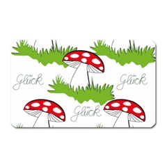 Mushroom Luck Fly Agaric Lucky Guy Magnet (rectangular) by Nexatart