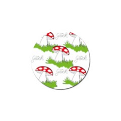 Mushroom Luck Fly Agaric Lucky Guy Golf Ball Marker by Nexatart