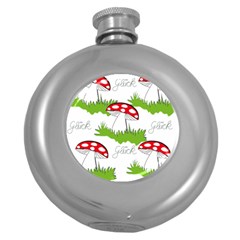 Mushroom Luck Fly Agaric Lucky Guy Round Hip Flask (5 Oz) by Nexatart