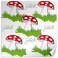 Mushroom Luck Fly Agaric Lucky Guy Canvas 16  X 16   by Nexatart