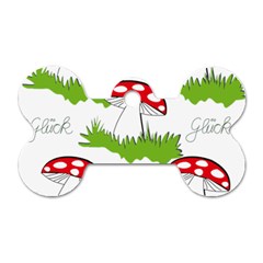 Mushroom Luck Fly Agaric Lucky Guy Dog Tag Bone (one Side) by Nexatart