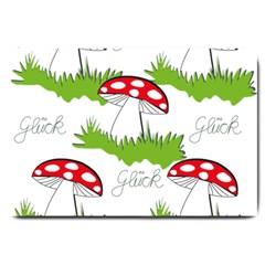 Mushroom Luck Fly Agaric Lucky Guy Large Doormat  by Nexatart