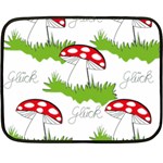 Mushroom Luck Fly Agaric Lucky Guy Double Sided Fleece Blanket (Mini)  35 x27  Blanket Back