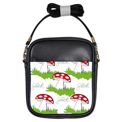 Mushroom Luck Fly Agaric Lucky Guy Girls Sling Bags by Nexatart