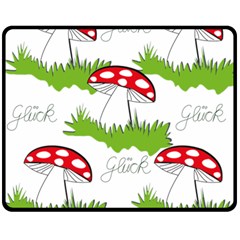 Mushroom Luck Fly Agaric Lucky Guy Fleece Blanket (medium)  by Nexatart