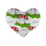 Mushroom Luck Fly Agaric Lucky Guy Standard 16  Premium Heart Shape Cushions Front