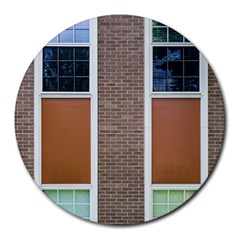 Pattern Symmetry Line Windows Round Mousepads by Nexatart