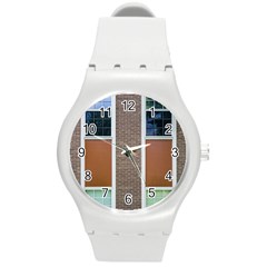 Pattern Symmetry Line Windows Round Plastic Sport Watch (m) by Nexatart