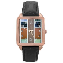 Pattern Symmetry Line Windows Rose Gold Leather Watch  by Nexatart