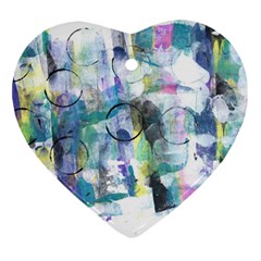 Background Color Circle Pattern Heart Ornament (two Sides) by Nexatart