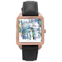 Background Color Circle Pattern Rose Gold Leather Watch  by Nexatart